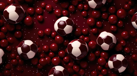 Soccer balls background, 3d rendering. Computer digital drawing.の素材