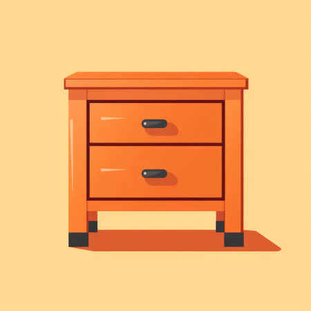 Wooden chest of drawers. Vector illustration in flat style.の素材