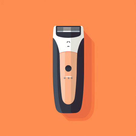 Electric hair clipper icon isolated on orange background. Flat design.の素材