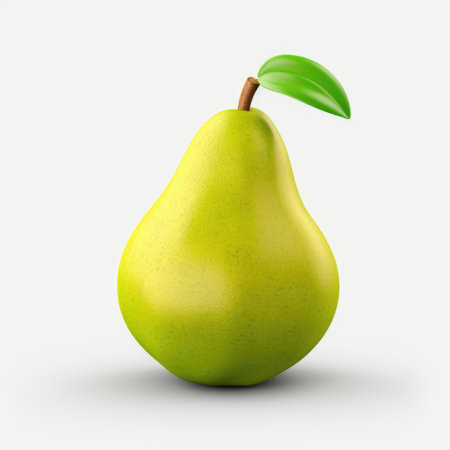 pear isolated on a white background. 3d rendering, 3d illustrationの素材