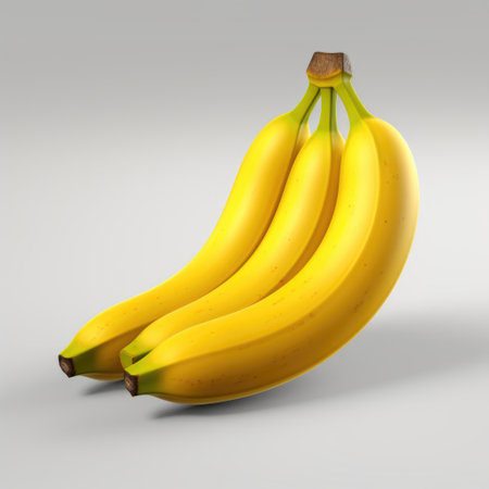 Bunch of bananas isolated on white background. 3D illustration.の素材