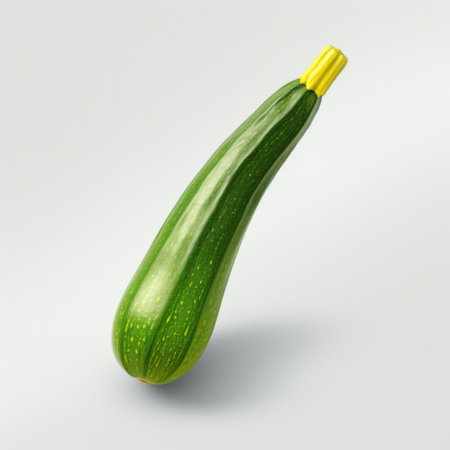 Fresh zucchini isolated on white background. 3d render.の素材