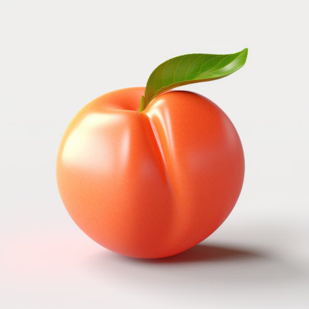 Ripe apricot isolated on white background. 3d illustrationの素材
