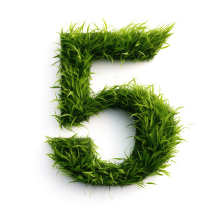 Green grass letter isolated on white background. Nature alphabet. 3d renderingの素材