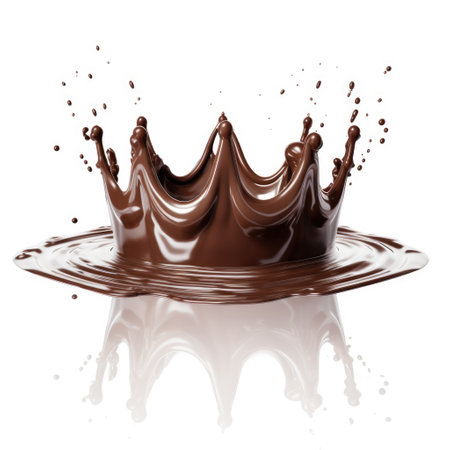 chocolate splash isolated on white background. 3d rendering, 3d illustration.の素材