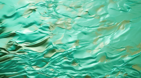 abstract green background with crumpled foil. close-upの素材