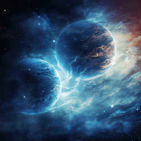 Planet in deep space.の素材