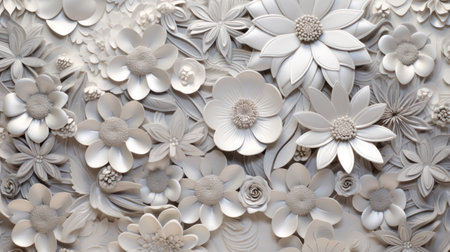 White paper flowers as a background.の素材