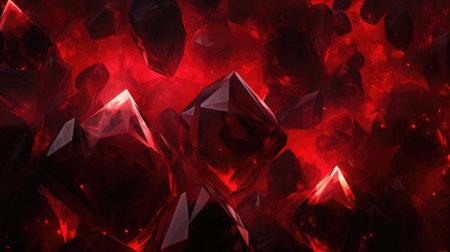 Red crystal background. 3D illustration. 3D CG. High resolution.の素材