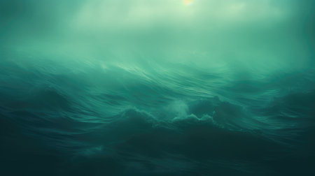 Underwater sea wave background. Seascape with sunbeamsの素材