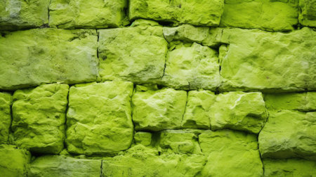 Green brick wall texture. Background and texture for graphic design or wallpaper.の素材