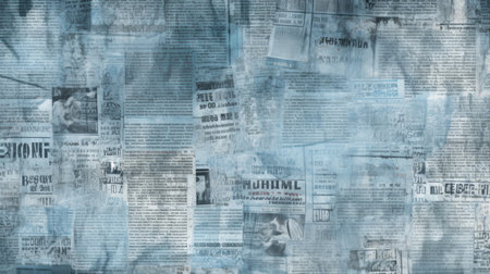 Newspaper grunge collage background with copy space. horizontalの素材