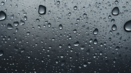 Water drops on glass, raindrops on the window. Abstract backgroundの素材