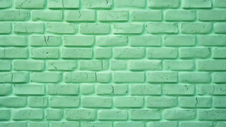 Green brick wall texture. Abstract background for design with copy space.の素材