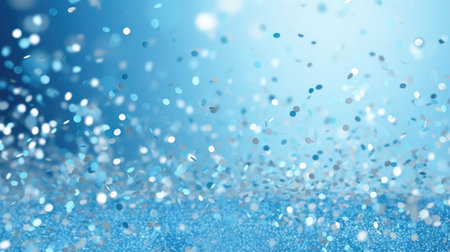 abstract blue background with bokeh defocused lights and starsの素材