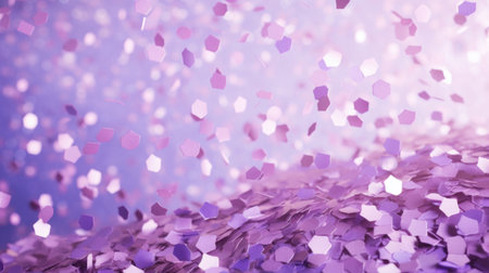 Purple confetti with bokeh effect. Abstract background.の素材