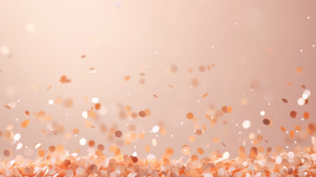 Golden confetti on a pink background. 3d rendering, 3d illustration.の素材