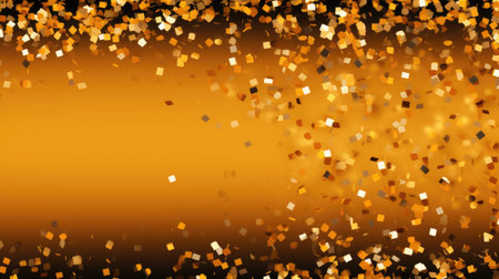 Golden confetti bokeh background. Festive abstract background.の素材