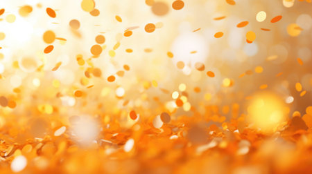 Autumn leaves bokeh background. Golden autumn leaves background.の素材