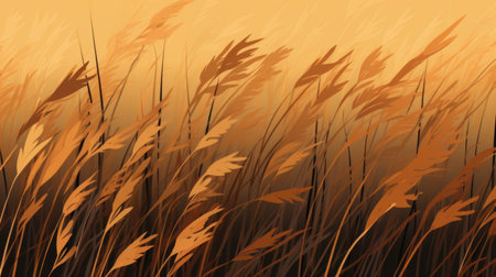 Golden reed background with copy space for your text. Vector illustration.の素材