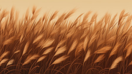 Illustration of a wheat field in shades of brown with a gradientの素材