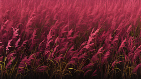 Illustration of a reed field against a dark background with vignetteの素材