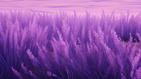 Purple background of reeds. 3d rendering, 3d illustration.の素材