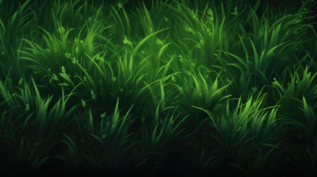 Illustration of grass background with bokeh effect.の素材
