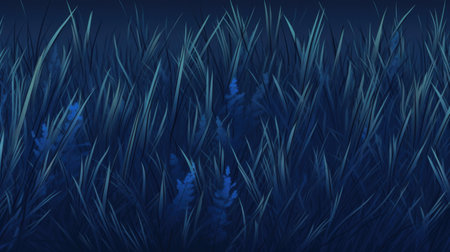 Illustration of dark blue grass on a dark blue background. Vector illustrationの素材