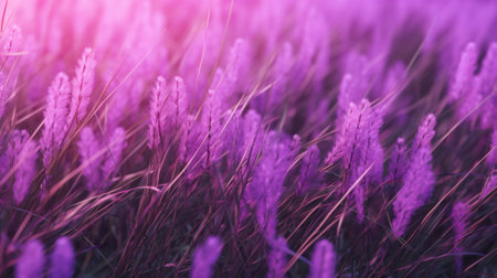 Purple lavender field at sunset. Soft focus. Nature backgroundの素材