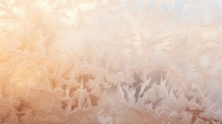 Frosty natural pattern on winter window glass. abstract background.の素材
