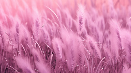 Soft focus of pink grass background. Abstract nature background with copy space.の素材