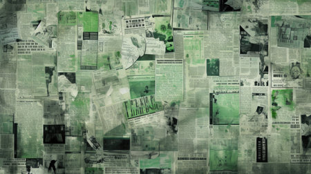 Newspaper background with blur effect. Abstract concept of news.の素材