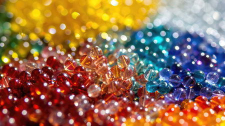 Colorful beads background macro close up. Colorful beads background.の素材