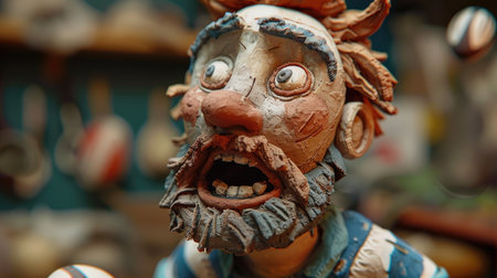 Sculpture of a clown in the form of a manの素材