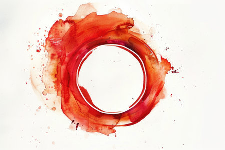 Abstract red watercolor background with space for your text or image.の素材