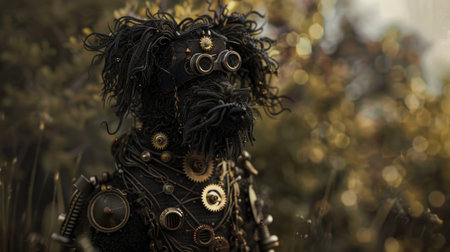 3D rendering of a fantasy figure in the middle of the forestの素材