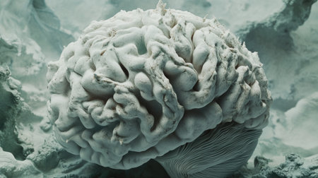 3d model of a human brain, symbolizing intelligence and neural complexityの素材