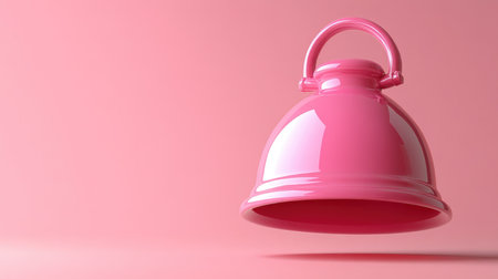 A 3D Bell Notification Icon Isolated on Pink Background.の素材