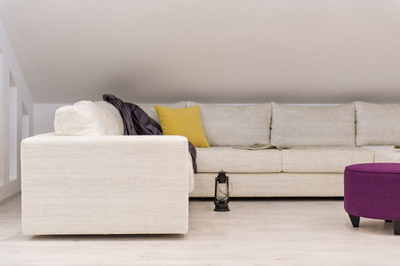 Interior of a living room in loft apartmentの写真素材