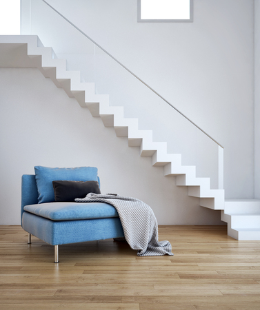 Modern bright interiors. 3d rendered illustrationの写真素材