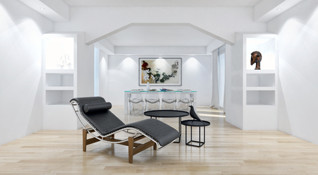 Modern bright interiors. 3d rendered illustrationの写真素材