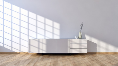 Modern bright interiors. 3d rendered illustrationの写真素材