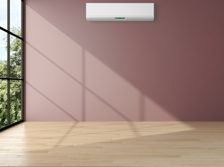 Modern bright interior with air conditioning, 3d rendered illustrationの写真素材