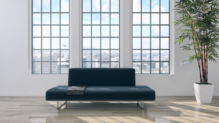 Modern bright interiors. 3d rendered illustrationの写真素材