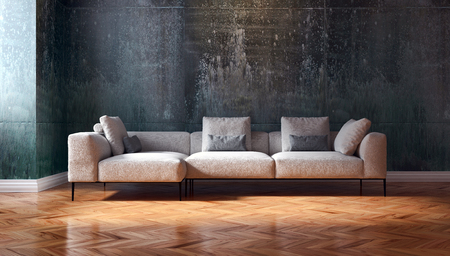 Modern bright interiors 3D rendering illustrationの写真素材