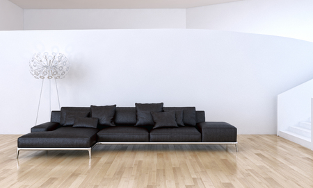 Modern bright interiors 3D rendering illustrationの写真素材