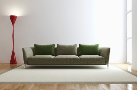 Modern bright interiors 3D rendering illustrationの写真素材