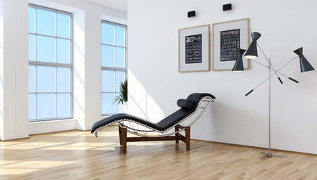 Modern bright interiors 3D rendering illustrationの写真素材