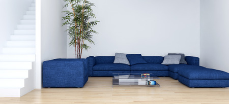 Modern bright interiors 3D rendering illustrationの写真素材